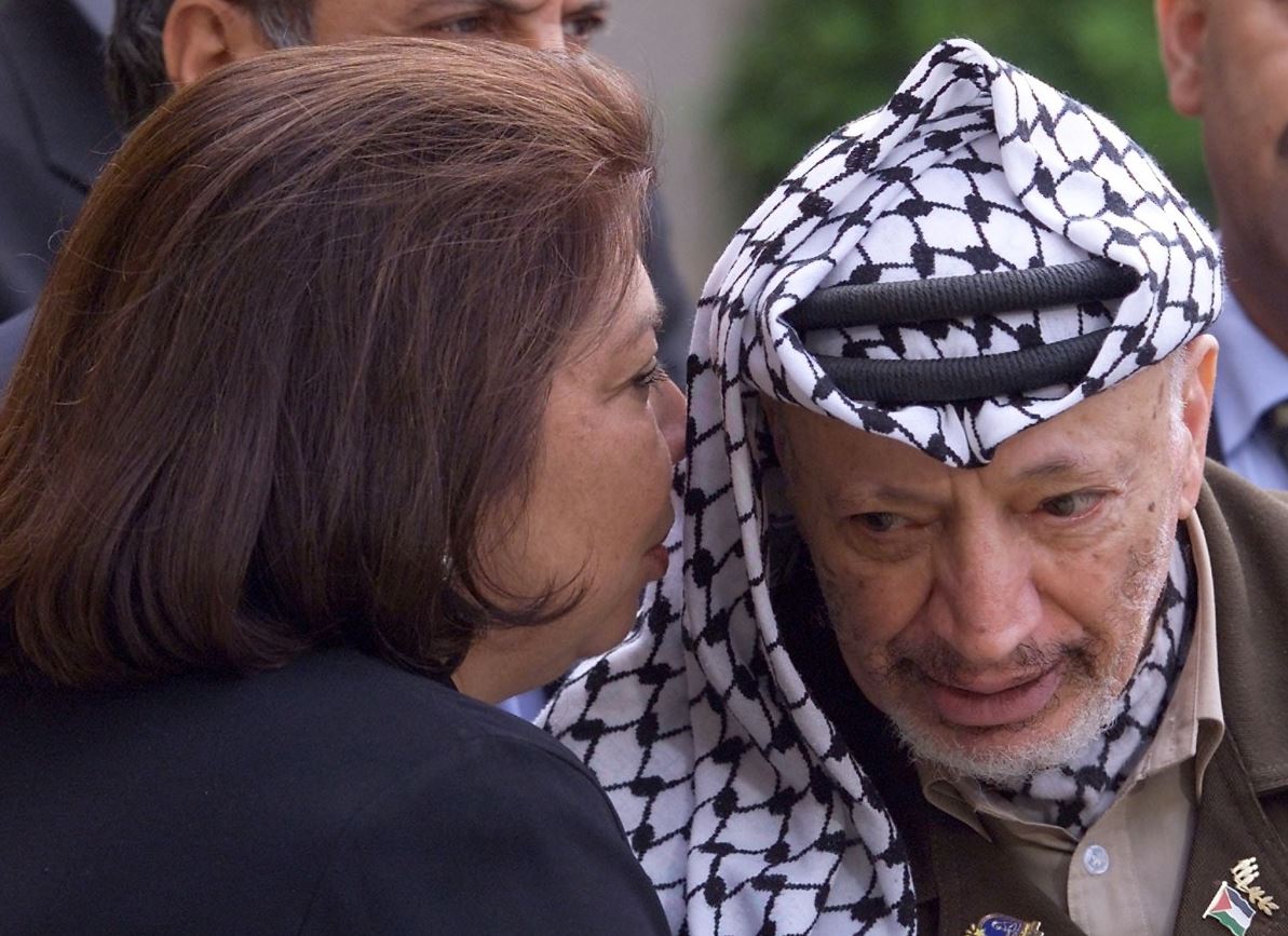 ليلى شهيد والزعيم الفلسطيني الراحل ياسر عرفات